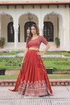 KA 5055 Vichitra Silk Embroidered Work Lehenga With Blouse Dupatta Wholesale In India